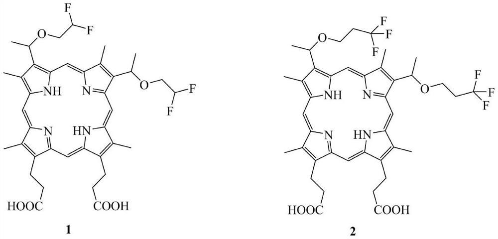 Novel hematoporphyrin monofluoroalkyl diether and fluorophenyl alkyl diether derivatives and application thereof in field of medicines