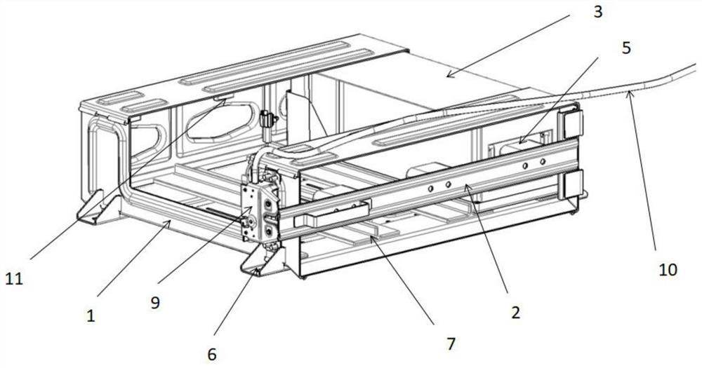 A kind of car side sub-box power exchange device and electric car