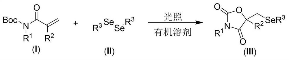 Visible light promoted synthesis method of seleno oxazolidine-2. 4-diketone