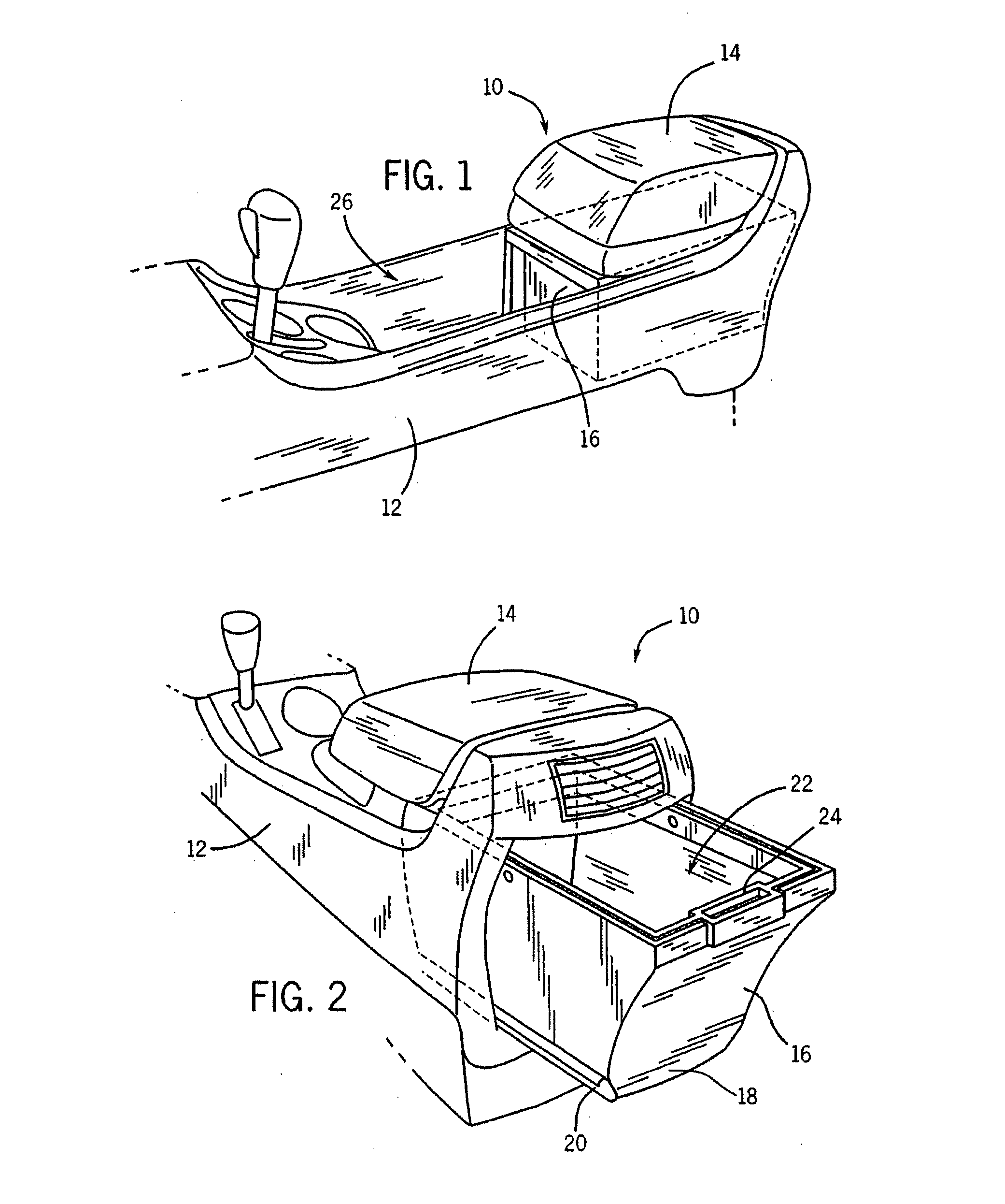 Console storage enclosure