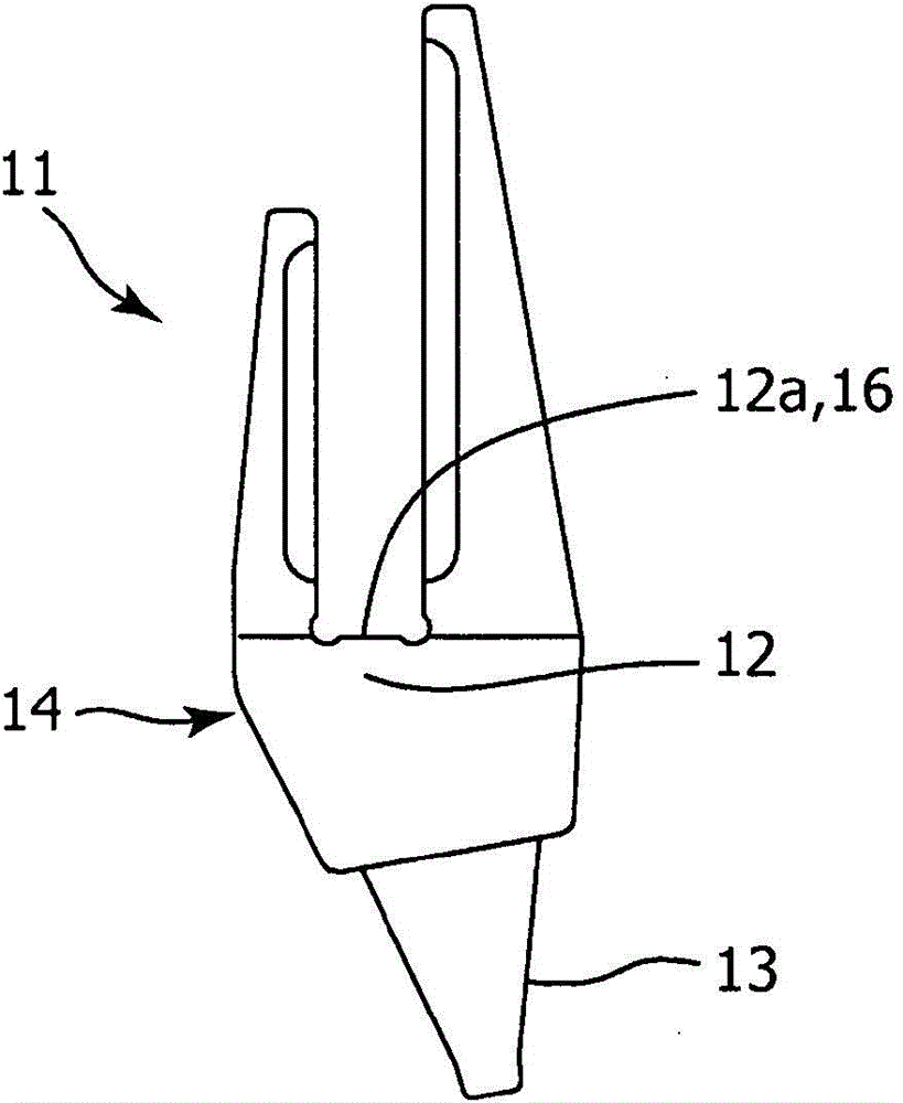 Adapter with concealment portion at bucket tip end and bucket mounted on working machine for excavation and the like
