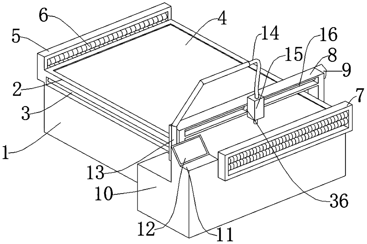 Device for cutting carbon fiber cloth used in preparing outer layer of CT bed plate and use method thereof