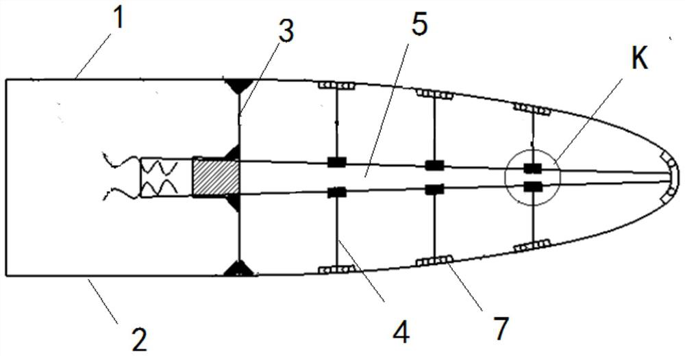 A continuously variable bending structure at the leading edge of an airfoil
