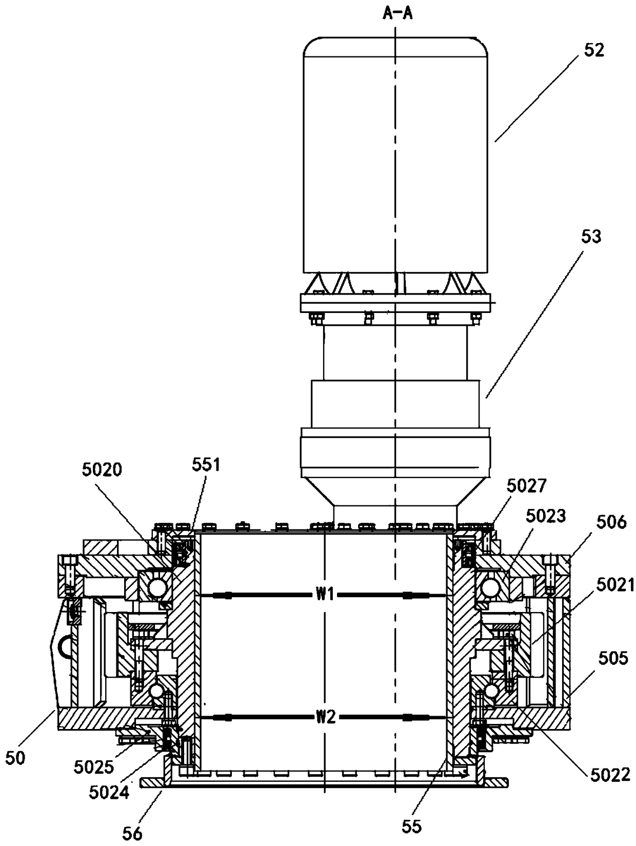 Lower driving head of dual-power drilling machine