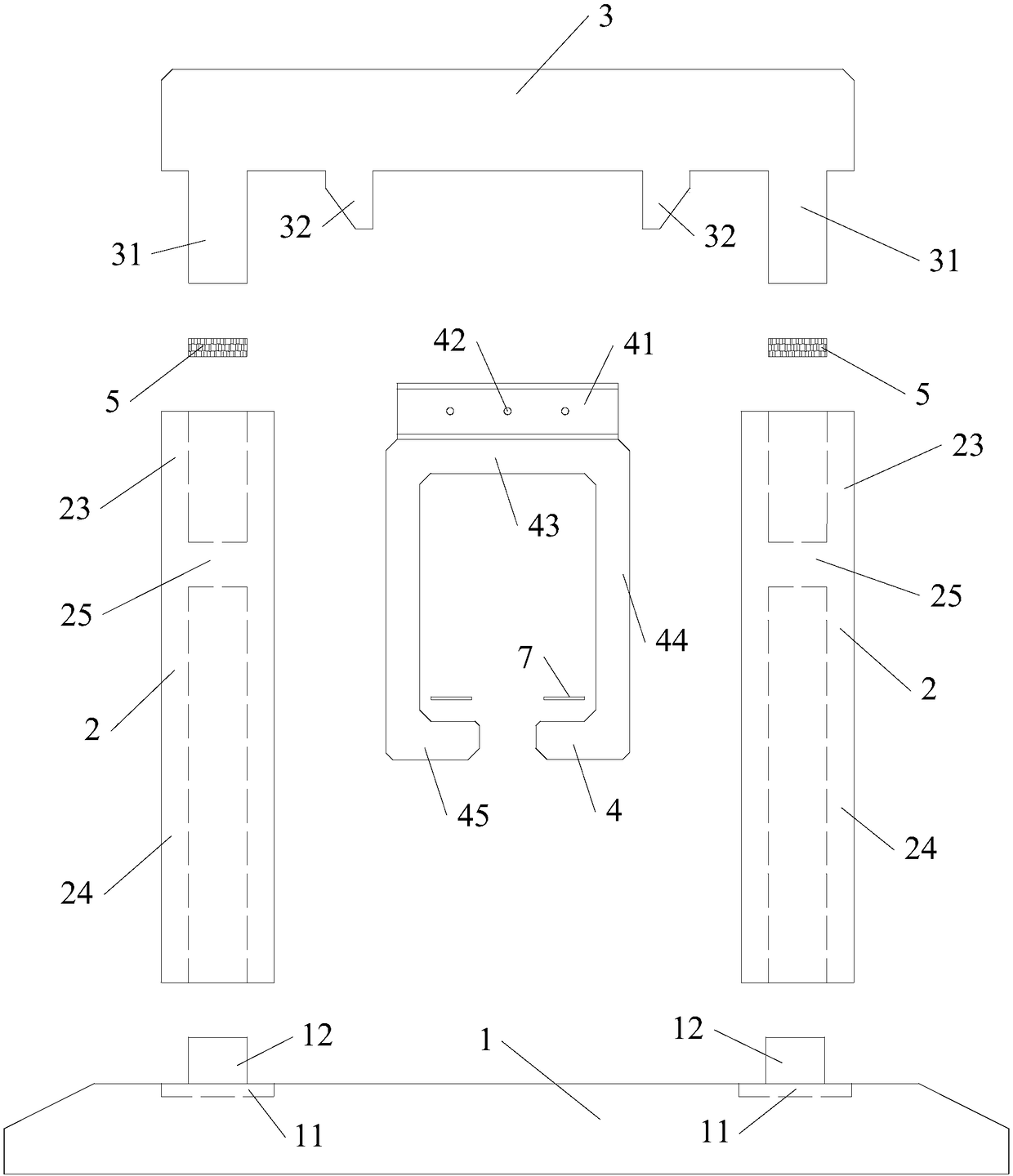 Construction method of full-prefabricated assembly type concrete freight transport suspension type monorail structure