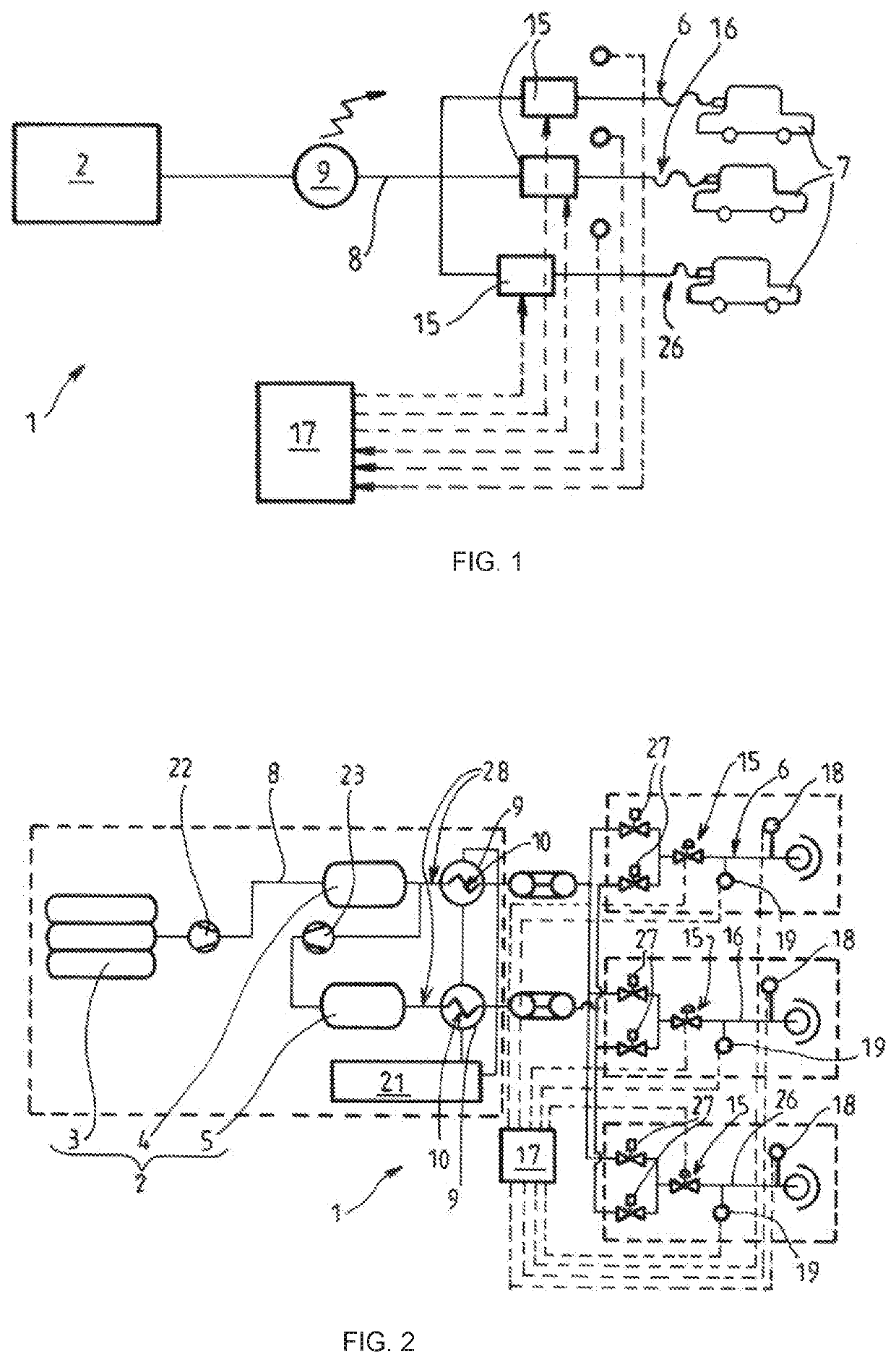 Device and method for filling tanks