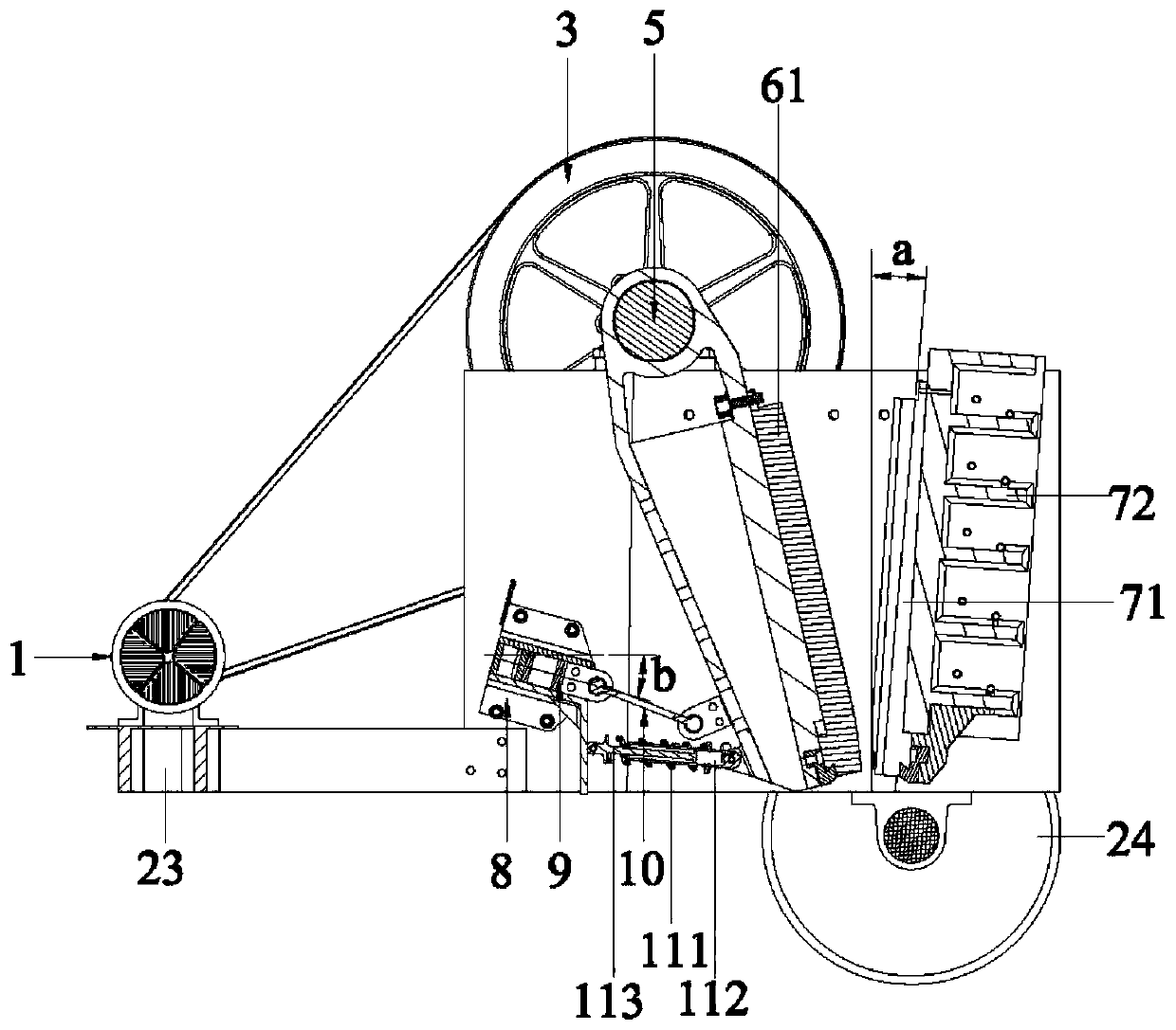 Movable jaw crusher