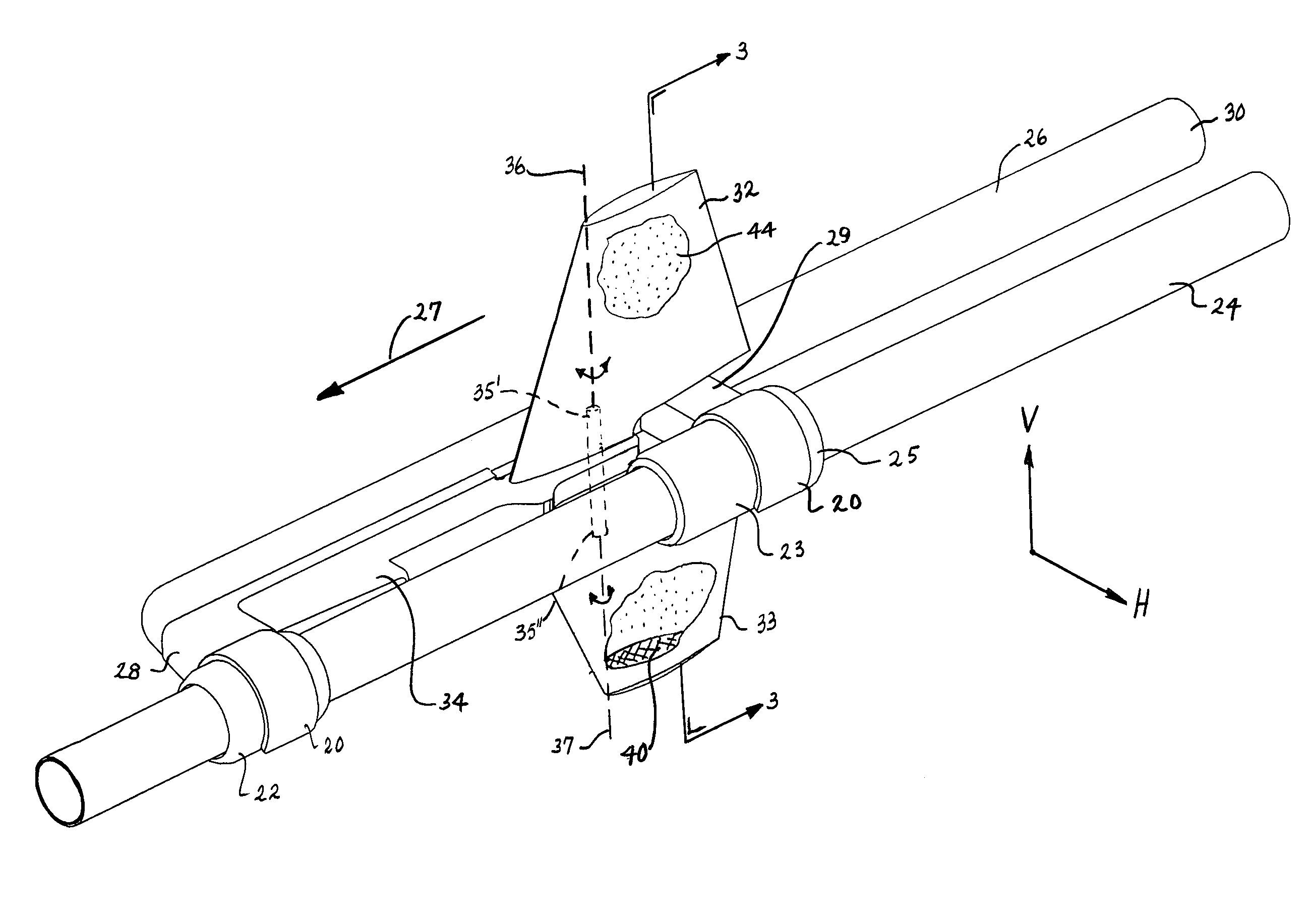 Device for laterally steering streamer cables