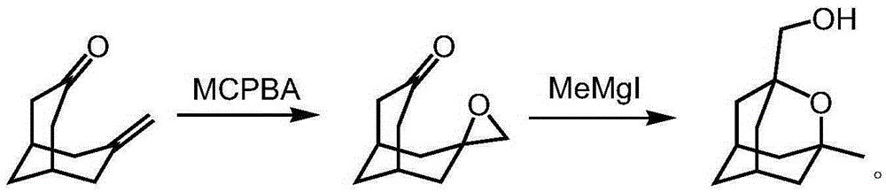 A method for synthesizing 1-hydroxymethyl-3-hydrogen-2-oxaadamantane and derivatives thereof