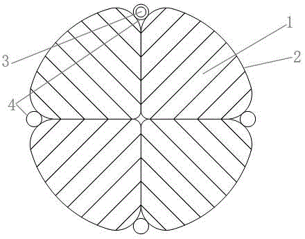 Round split conductor with internal optical fibers