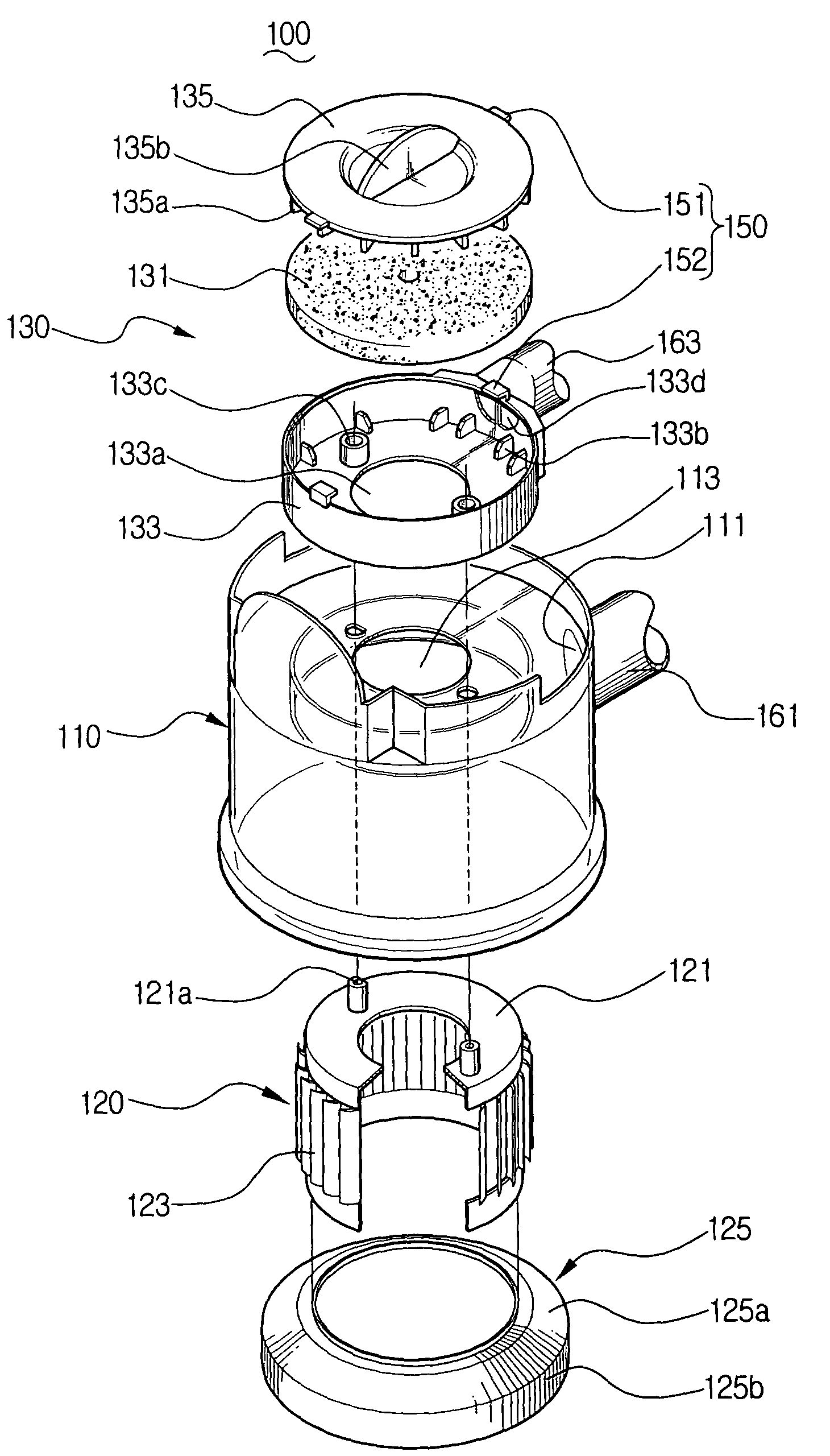 Dust collecting apparatus for cyclone type vacuum cleaner