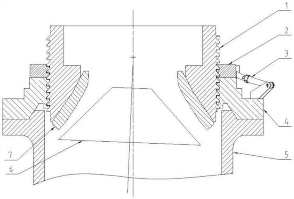 Opening and closing device of cone crusher