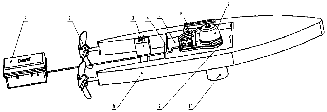 Water surface carbon emission measuring device capable of moving freely