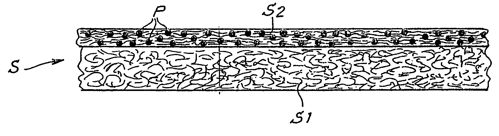 Composite absorbent structure for the production of diapers, sanitary napkins and associated production method