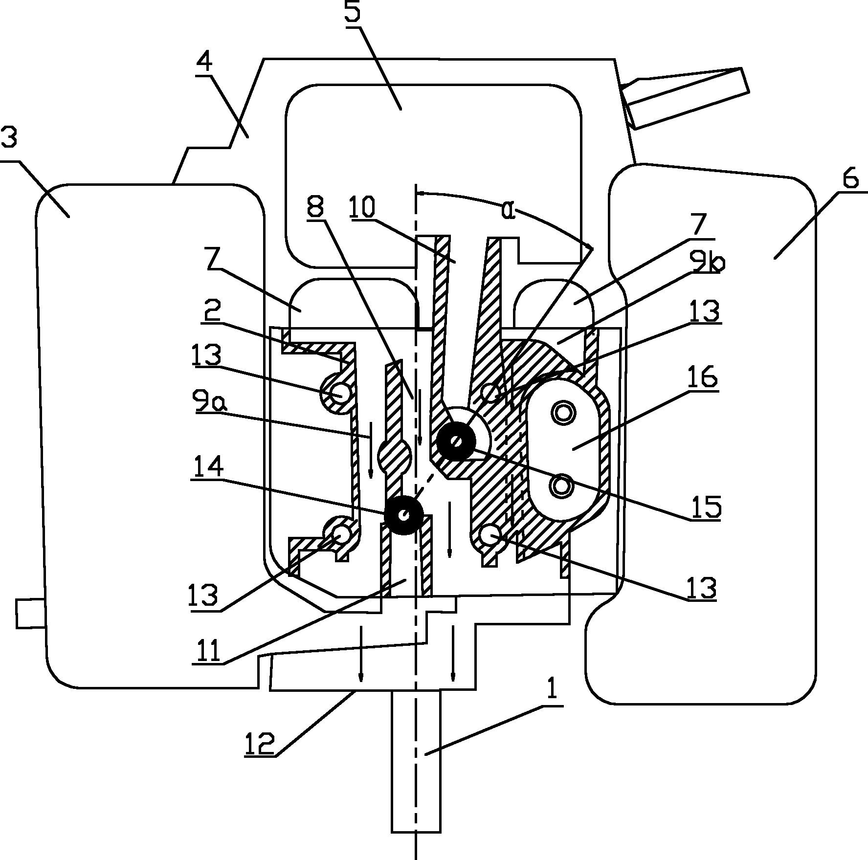 Valve arrangement structure for cylinder head of air-cooled diesel engine