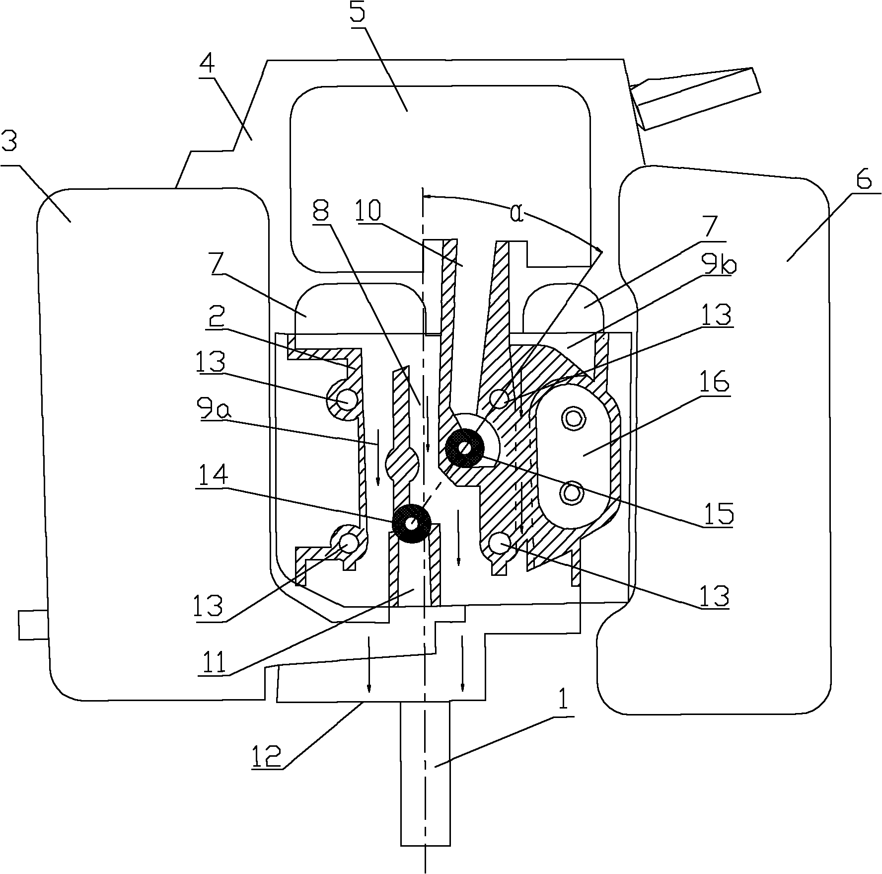 Valve arrangement structure for cylinder head of air-cooled diesel engine