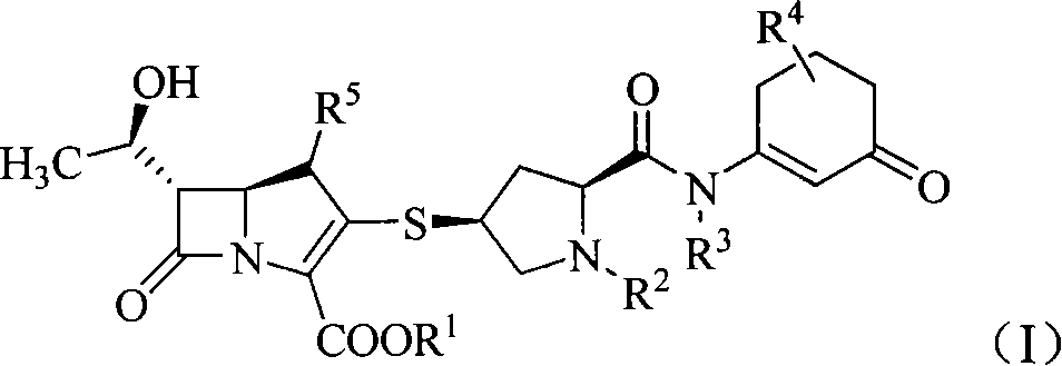 Carbpenem compound containing cyclohexenone formamido group