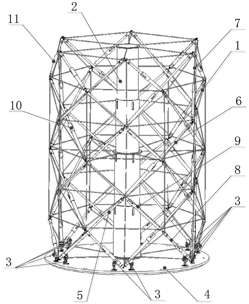 Skeleton structure of a tensioned expandable space capsule segment