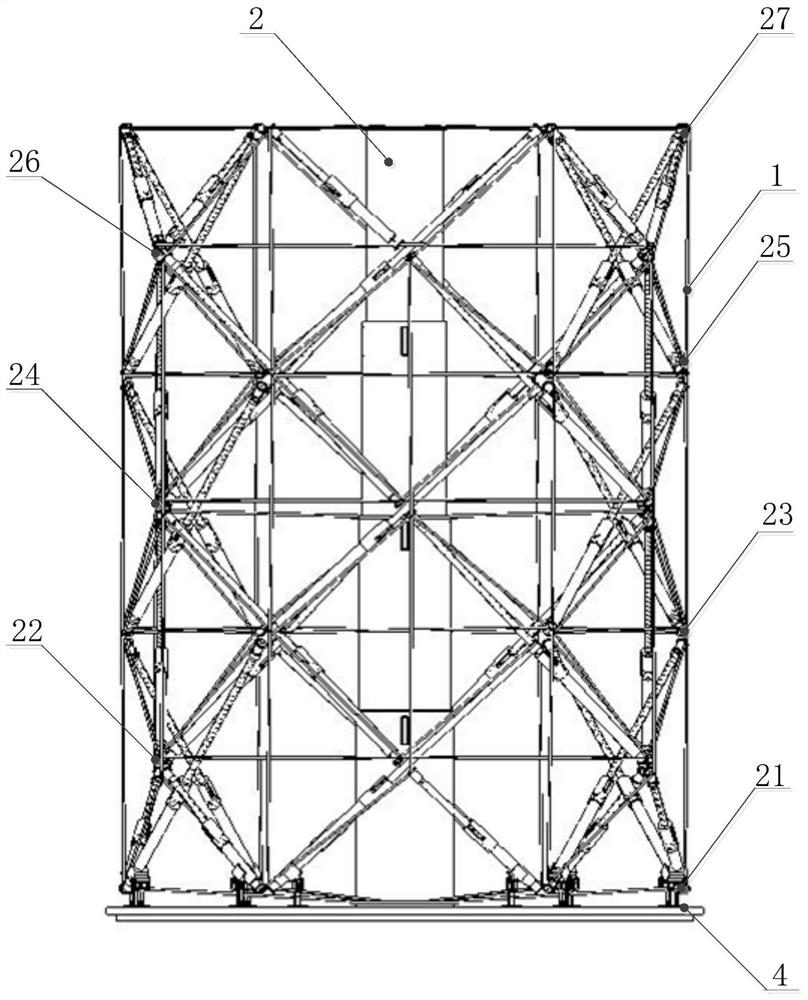 Skeleton structure of a tensioned expandable space capsule segment