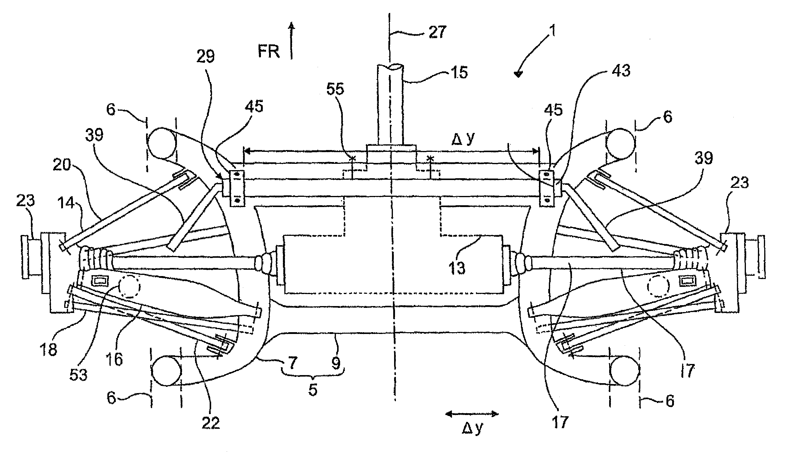 Torsion bar system for a vehicle axle of a two track vehicle