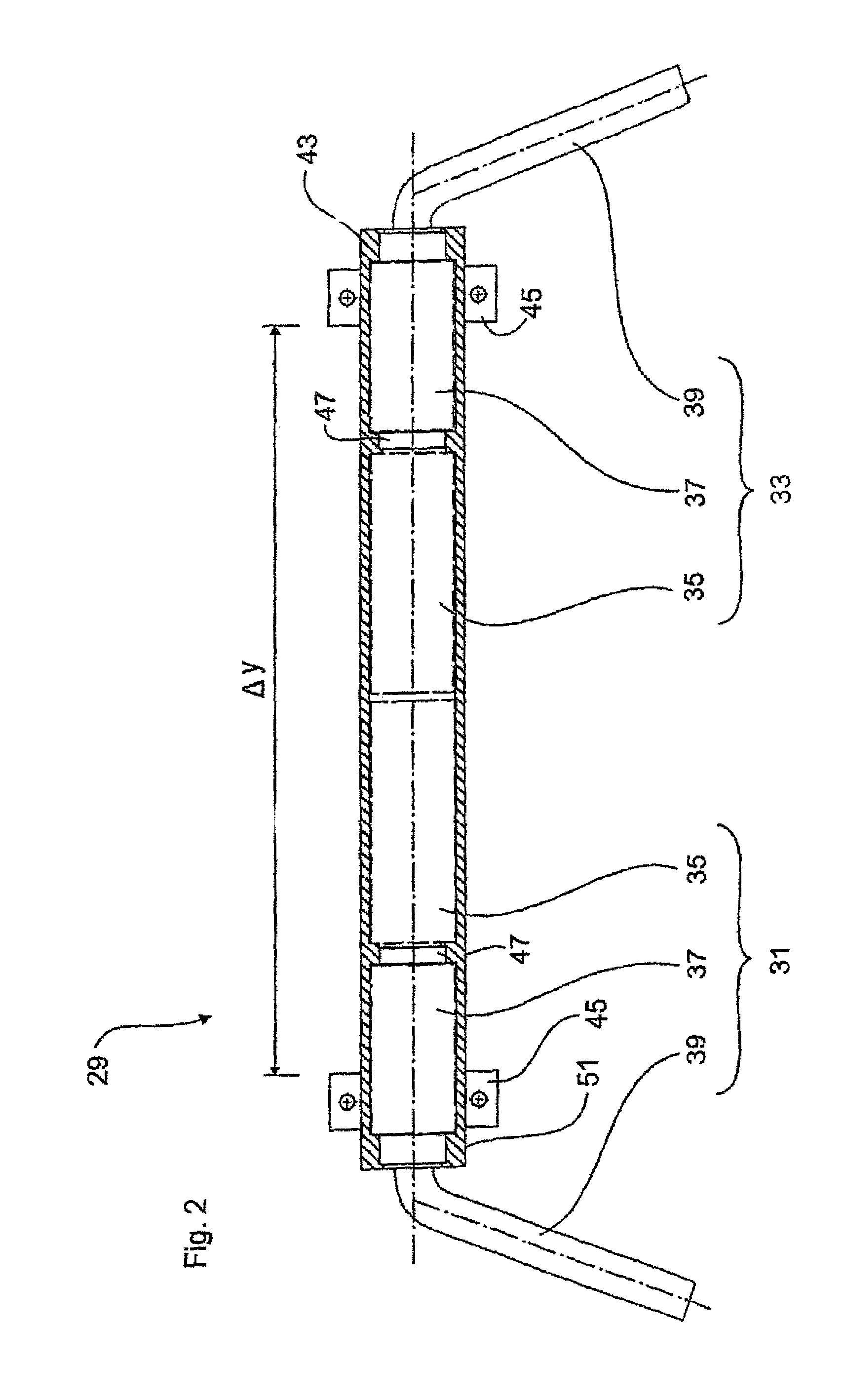 Torsion bar system for a vehicle axle of a two track vehicle