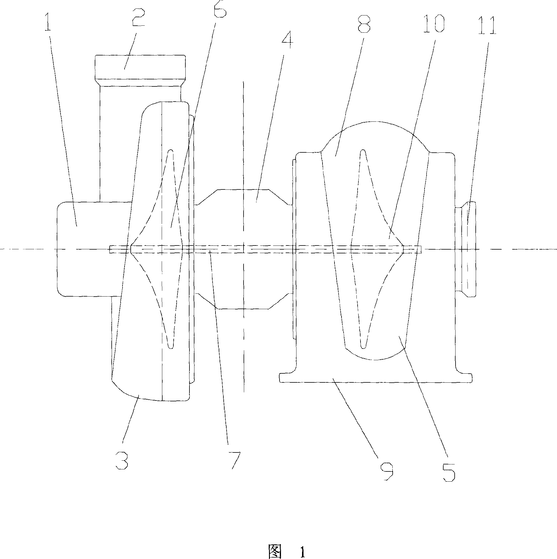 Magnetic suspension turbocharging device of refrigeration machine