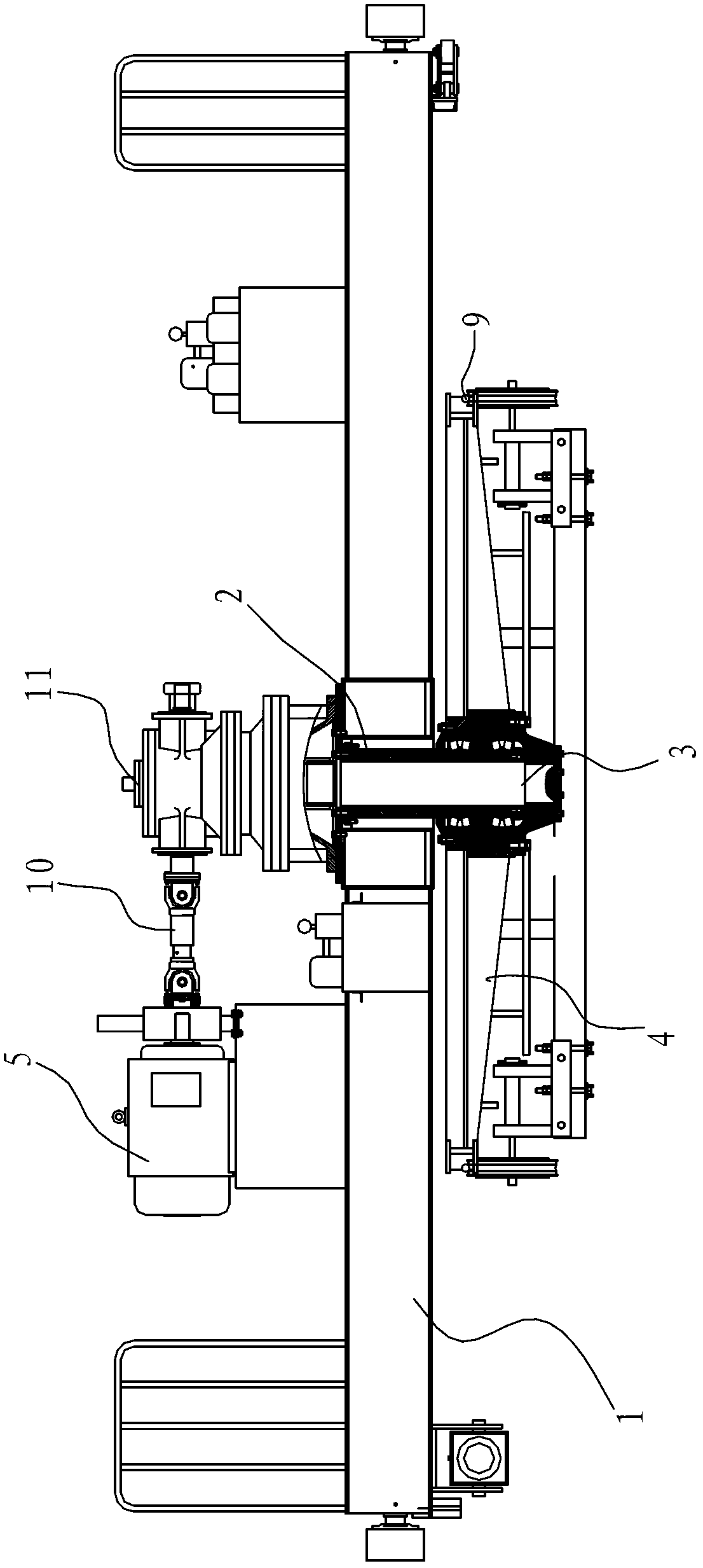 Driving machine for cableway