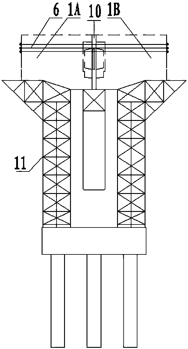 Temporary T structure comprising continuous rigid frame side span beam segments without supports and construction method of structure