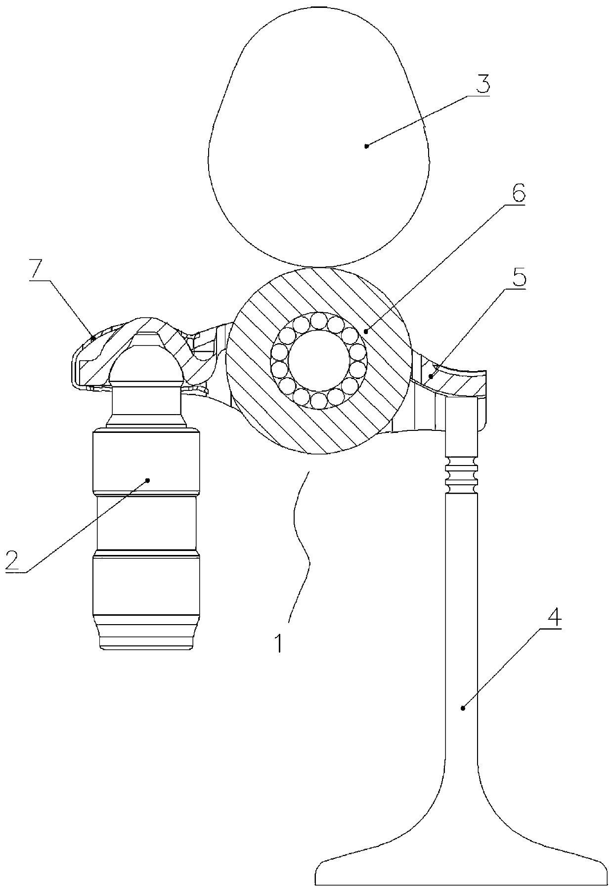 Idler wheel rocking arm