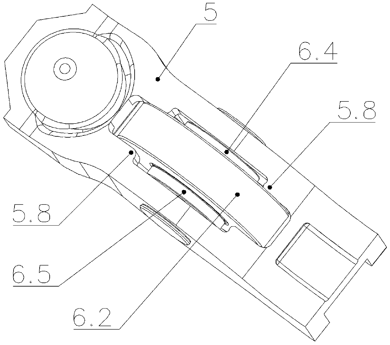 Idler wheel rocking arm