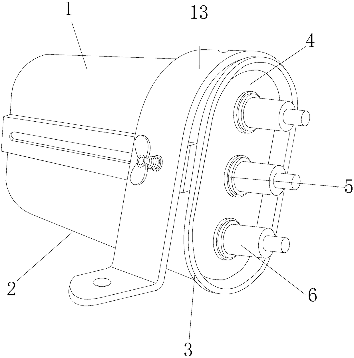 A dry-type capacitor with a U-shaped shell that can be installed in multiple directions