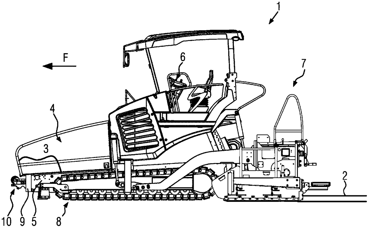 Paver or feeder vehicle with pushing device for a material handover process