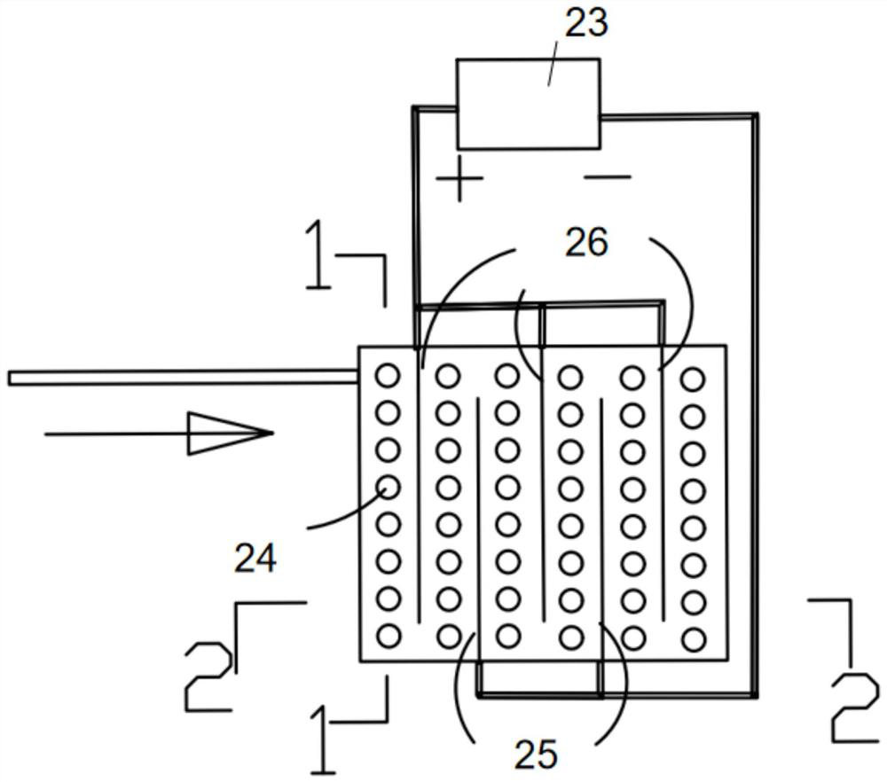 Electrolytic coupling LED photocatalytic tandem halide removal ballast water treatment device