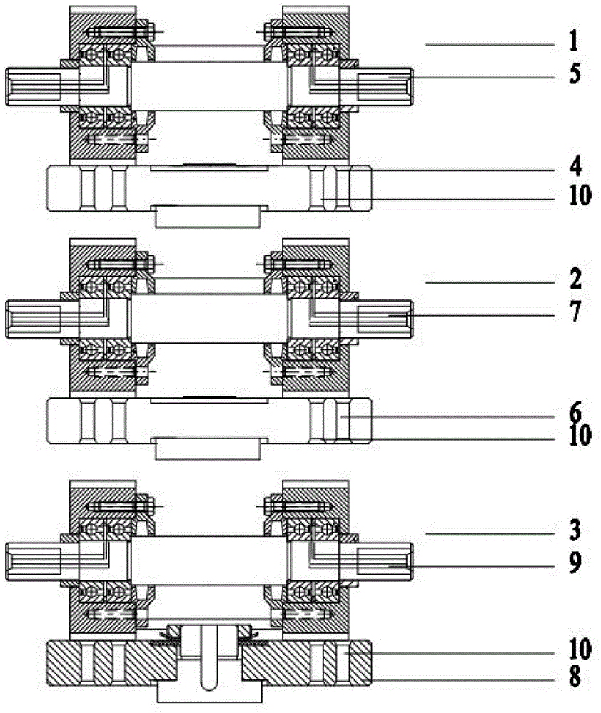 Three-layer biomass extrusion molding device and vertical biomass extrusion molding machine