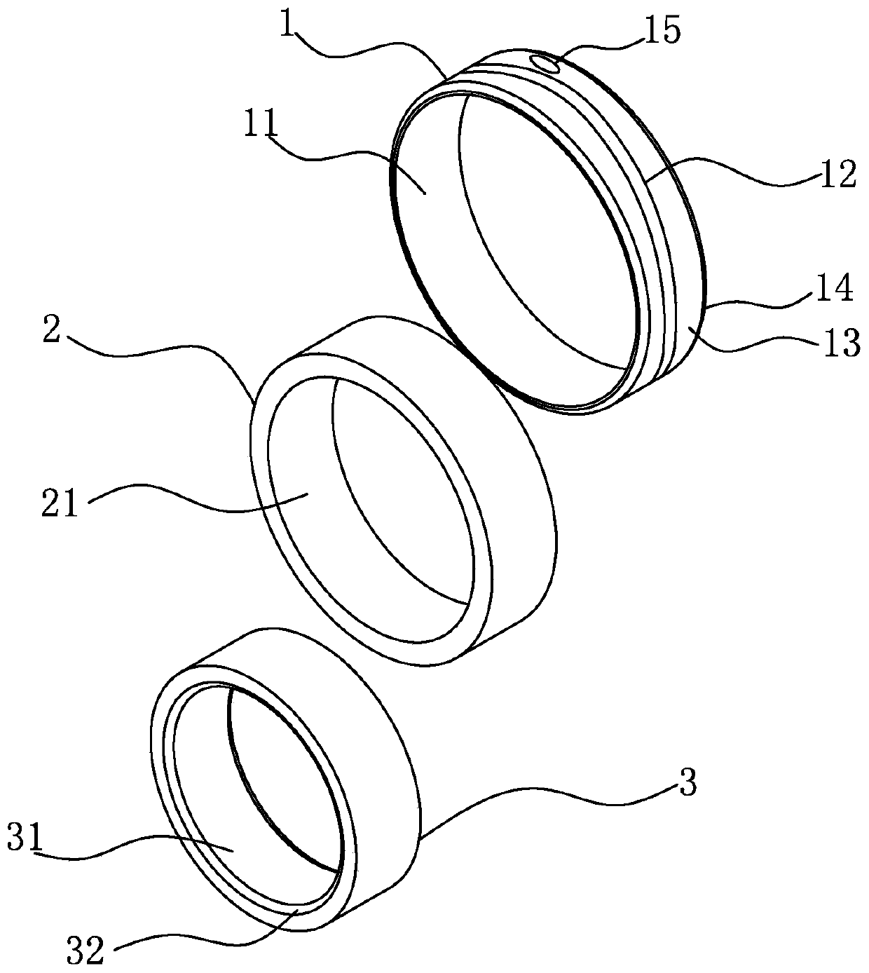 Combined-type yellow platinum ringlike jewelry, processing equipment and processing method of processing equipment