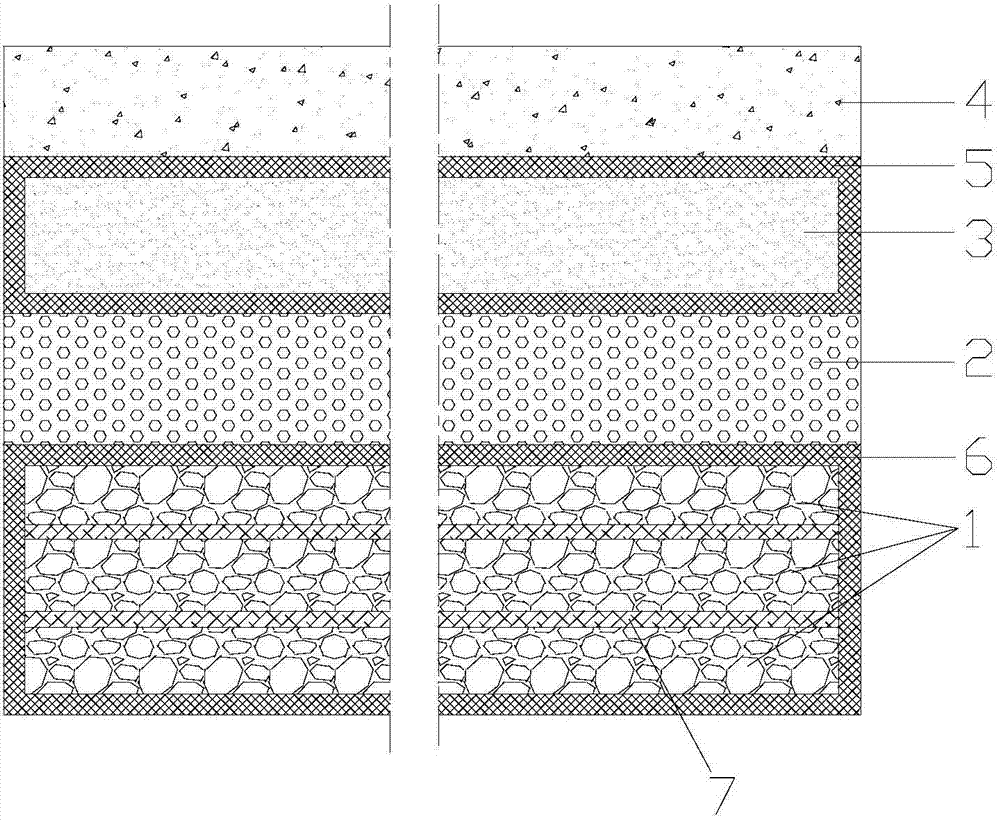 Pavement structure with comprehensive waterproof reinforced roadbed as well as construction method of pavement structure