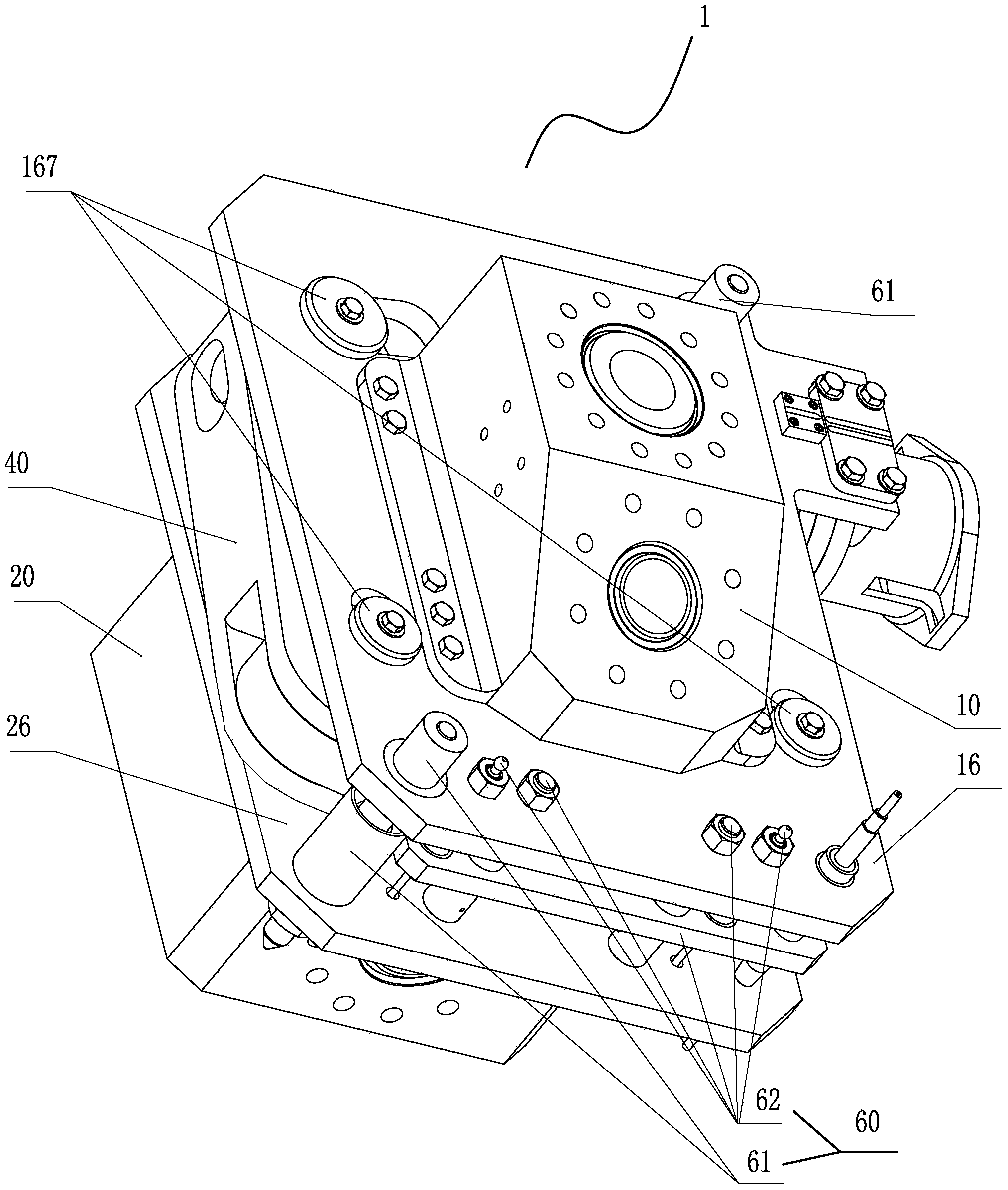 Mechanically controlled underwater dual-channel connecting and locking device