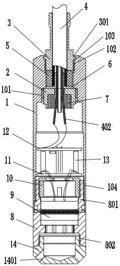 A liquid level transmitter waterproof sealing structure