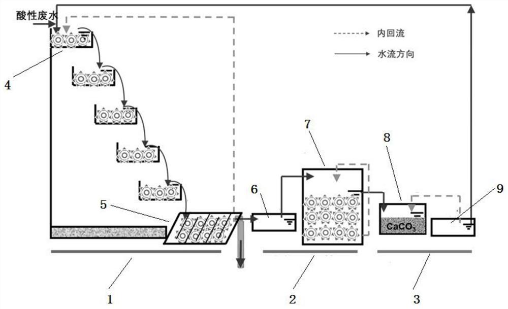 A method and system for biologically treating acid mine wastewater while recovering iron ions