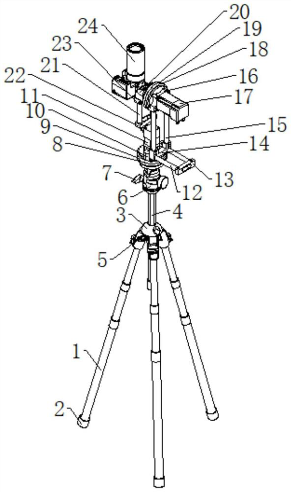 Combined surveying instrument positioning and adjusting device for geological engineering surveying and mapping