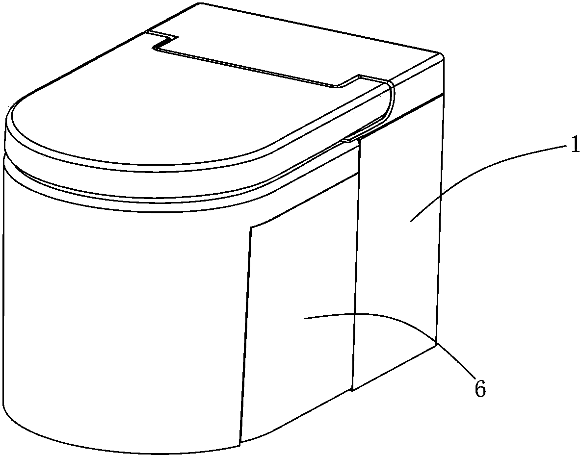 Pedestal pan with handrail and handrail adjusting device