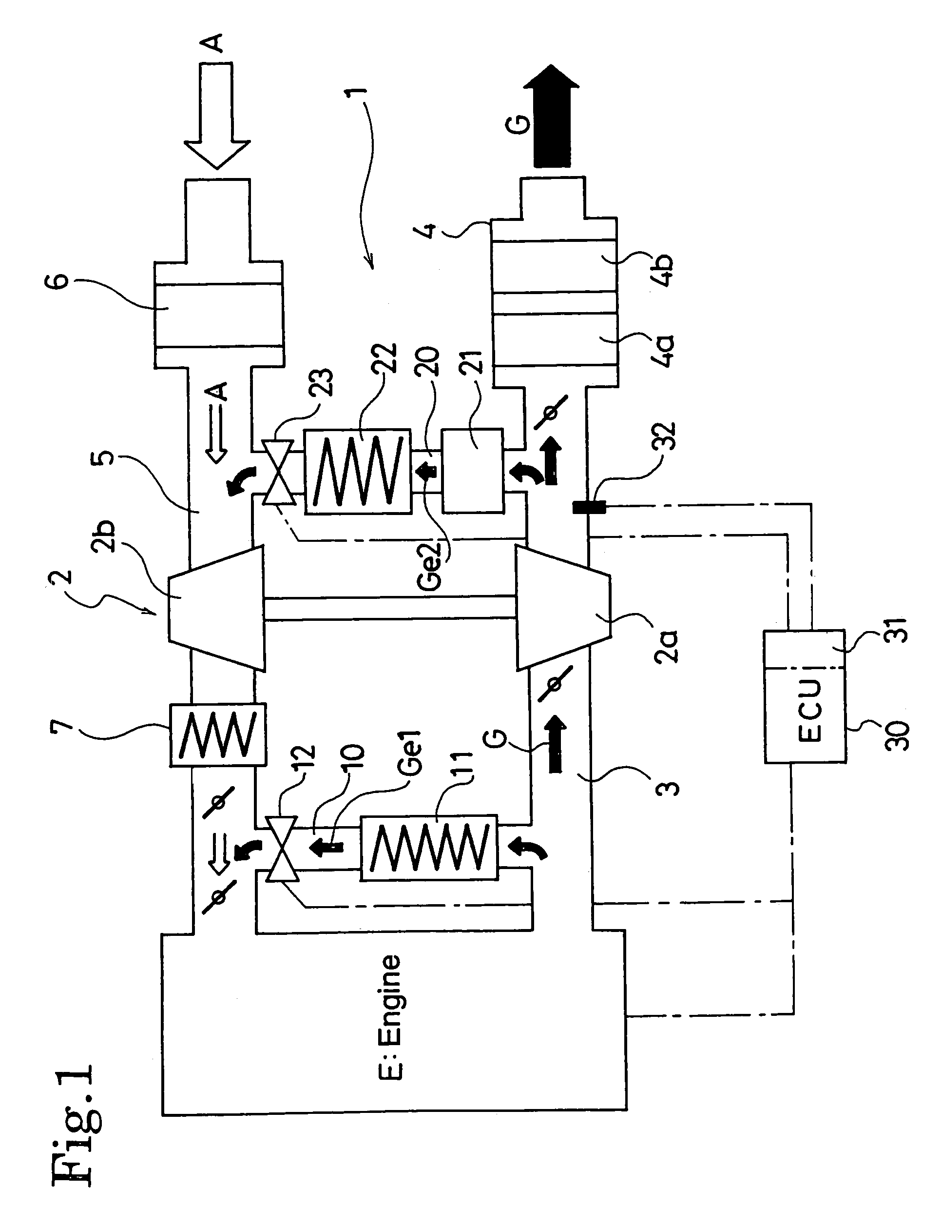 EGR system for internal combustion engine provided with a turbo-charger