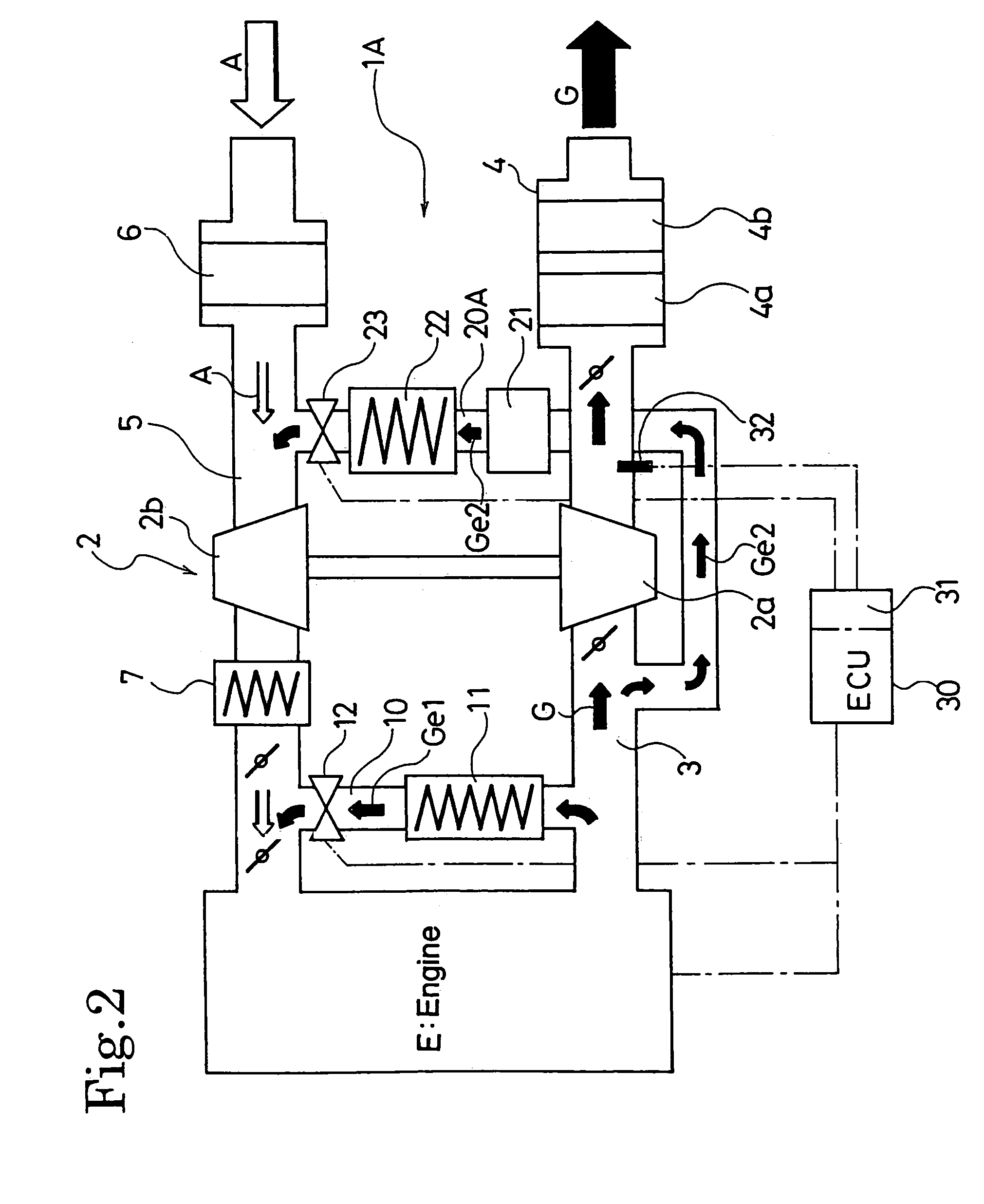 EGR system for internal combustion engine provided with a turbo-charger