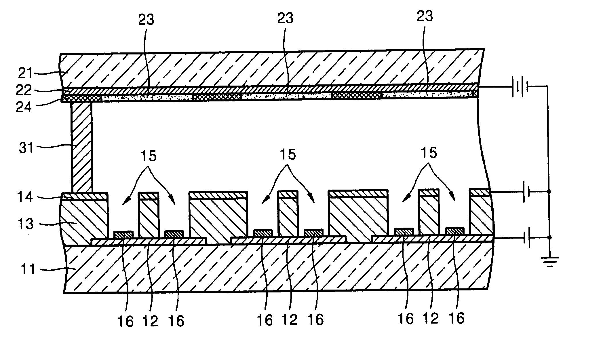 Field emission display (FED) and method of manufacture thereof