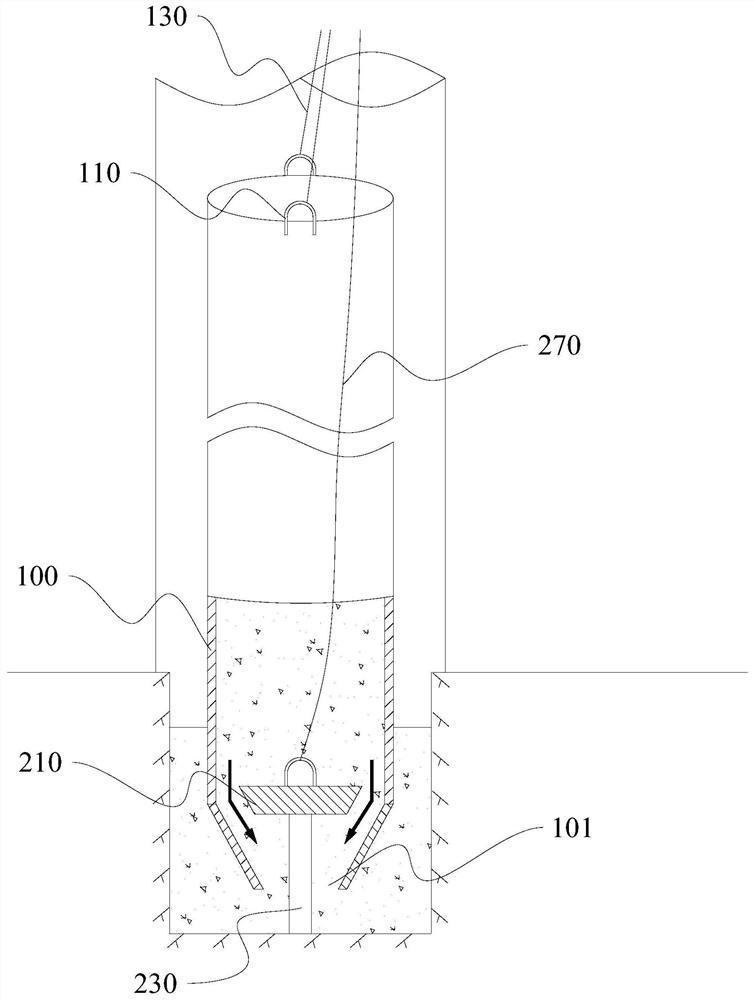 Underwater concrete pouring device in steel pipe and concrete pouring method