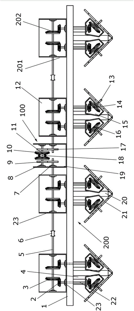 Tillage-free anti-blocking device with obliquely arranged driving grass flipping wheels