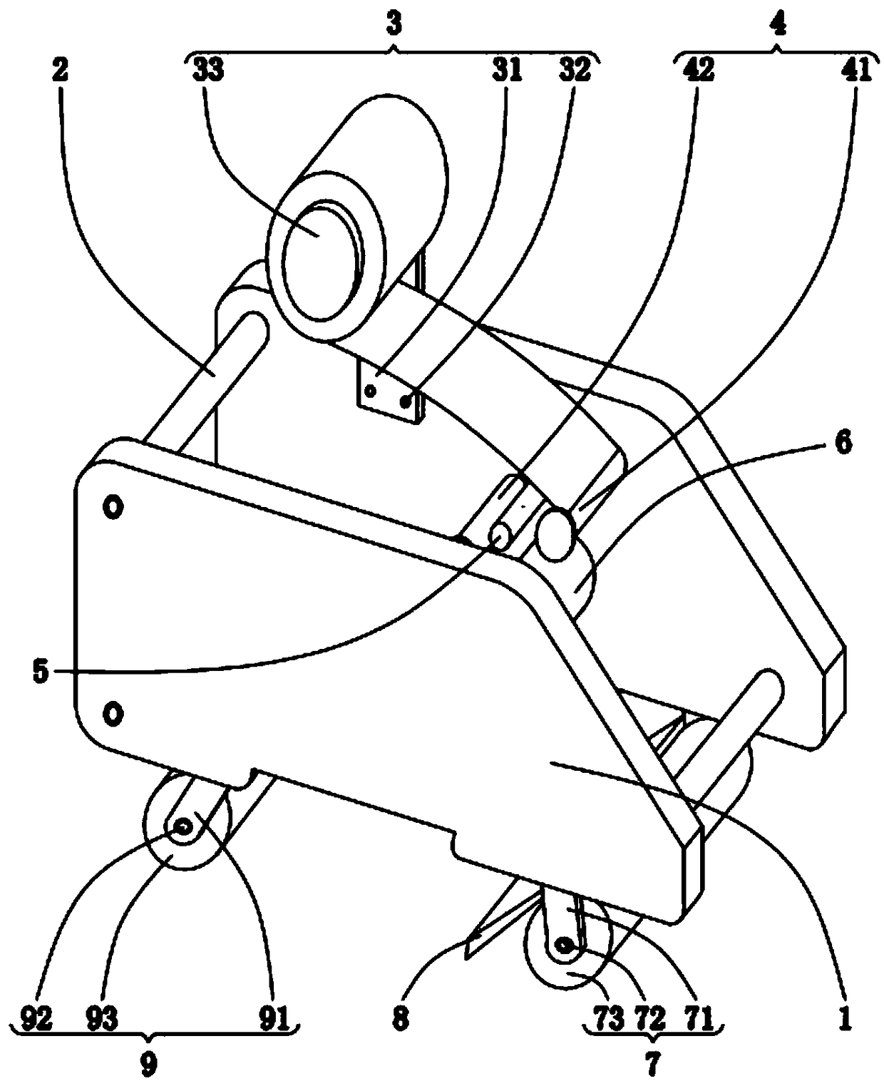 Tape attaching device lettering and box-sealing mechanism