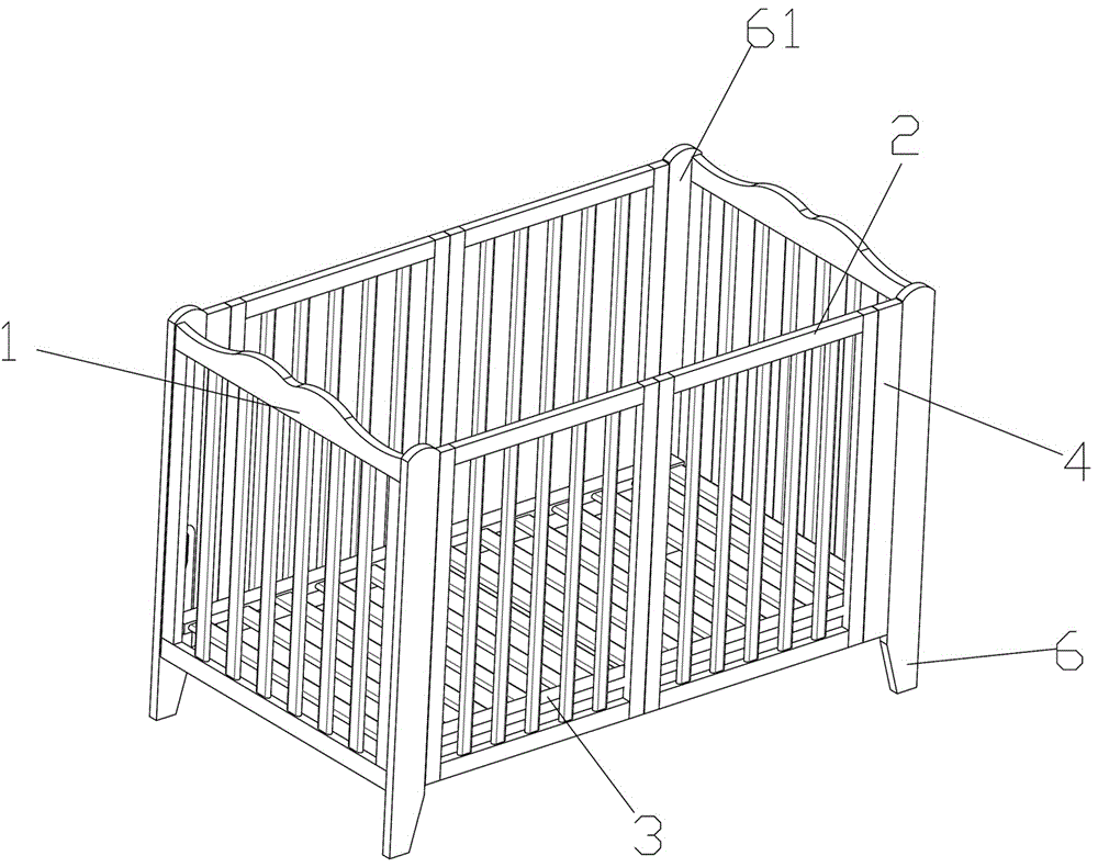 Crib capable of being stored by folding