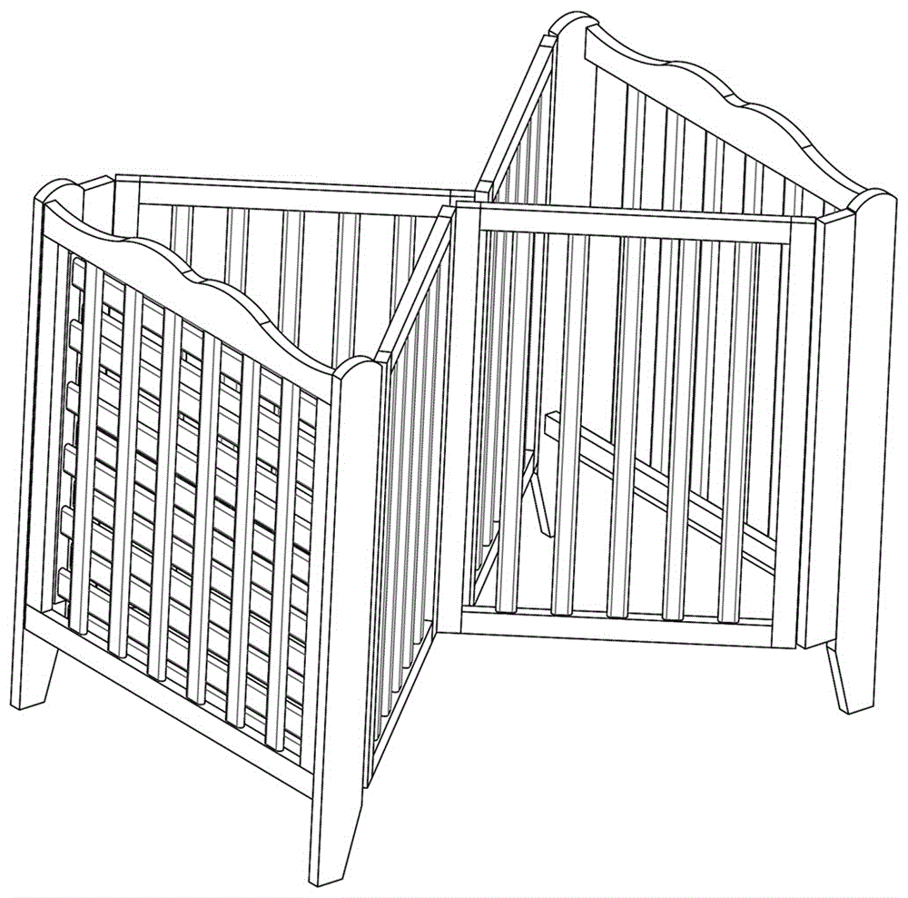 Crib capable of being stored by folding