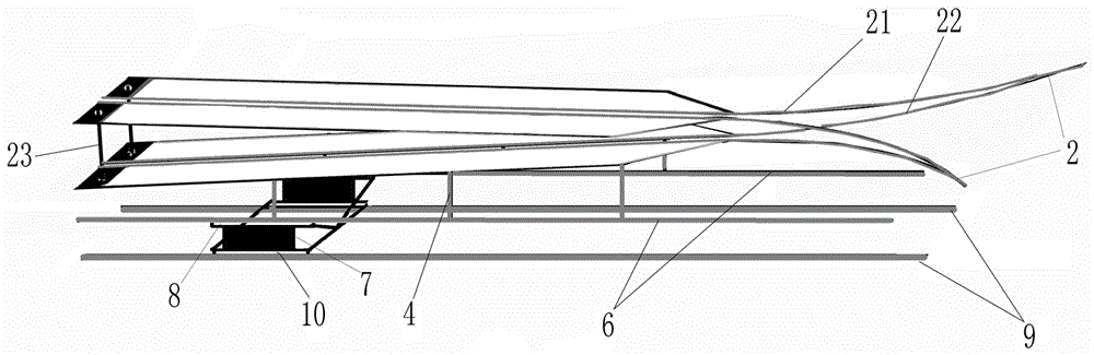 Vehicle-mounted retractable device of fixed wing unmanned aerial vehicle